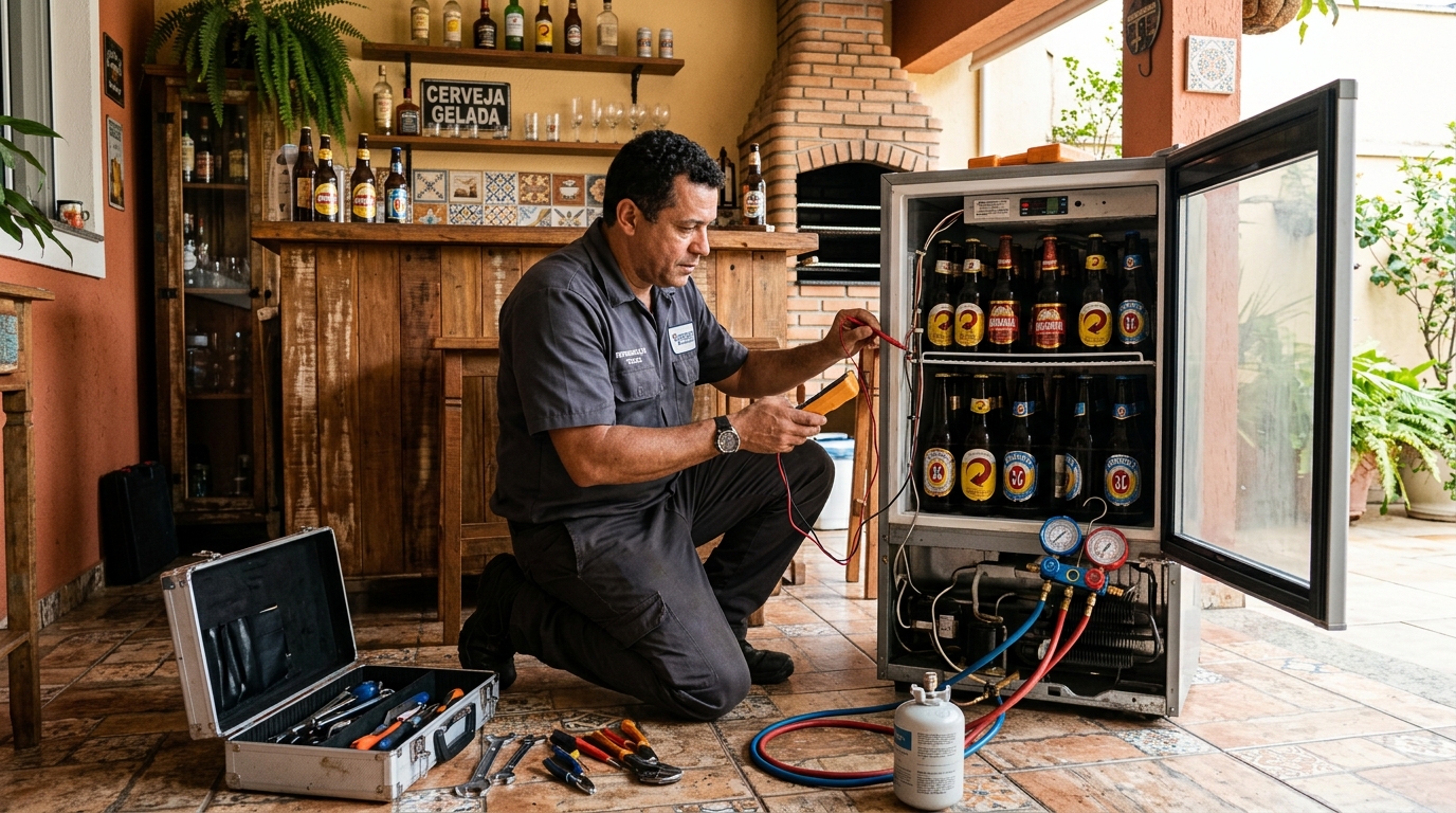 Aplicação de gás refrigerante em cervejeira atendida em Florianópolis‑SC